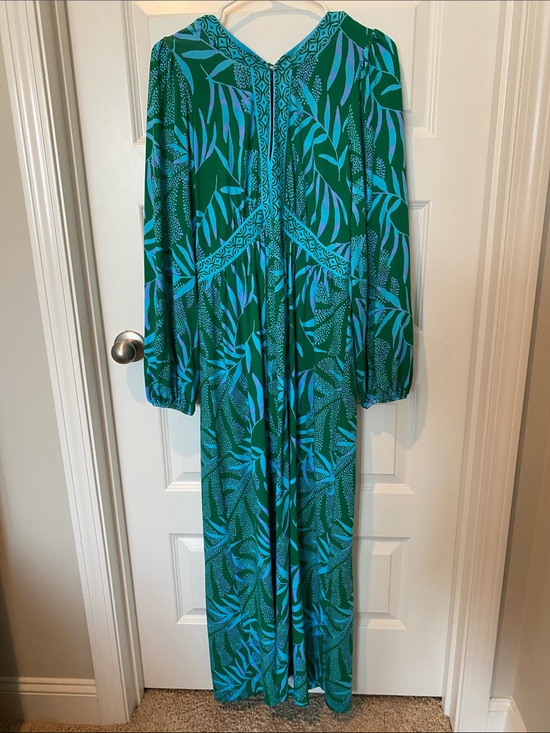 Lilly Pulitzer Dresses & Skirts - Lilly Pulitzer Teal & Aqua Leaf-Print Long dress